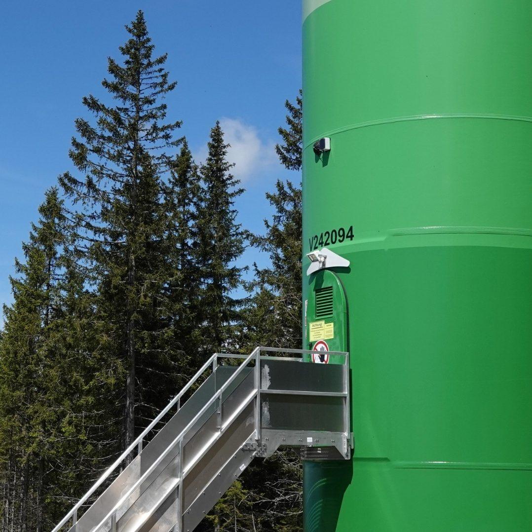ON TOWER technology mounted on a wind turbine tower.