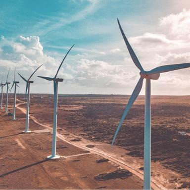 Wind farm in a desert.