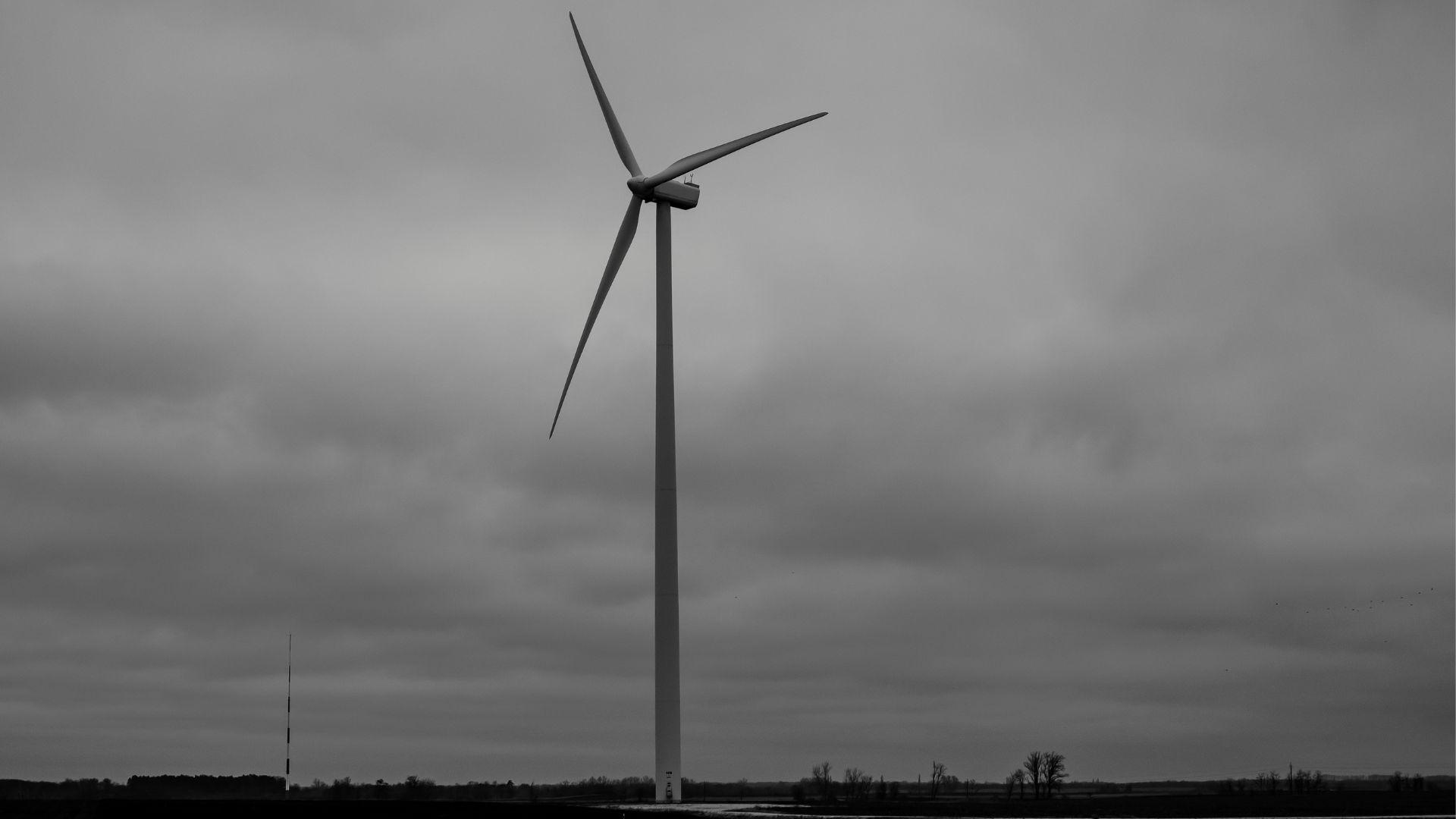 Scandinavian wind farm with a rising number of lightning strikes.